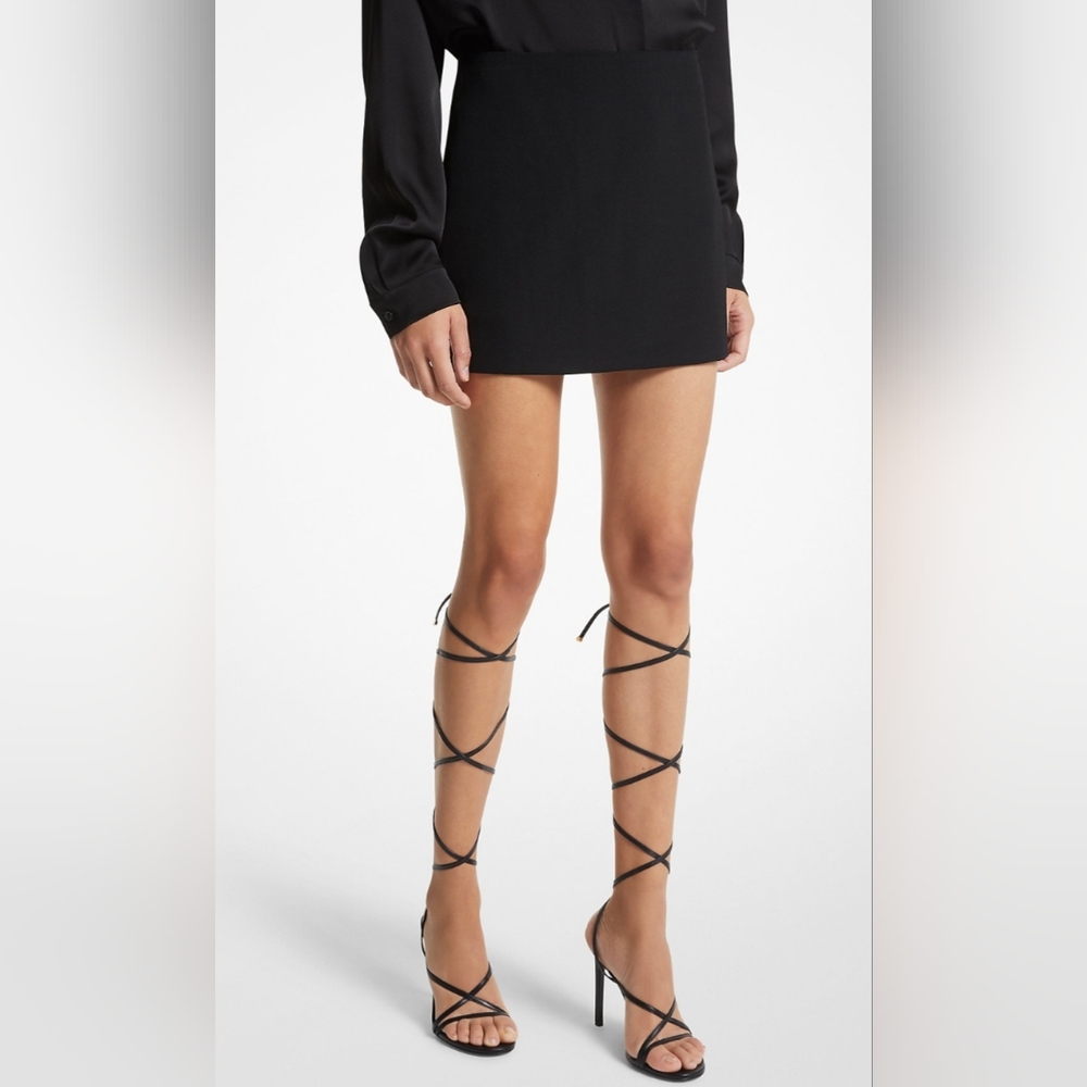 $120 Retail MK Michael Kors Black mini skirt with sequin sides